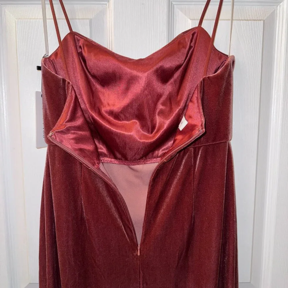 Jenny Yoo Quinn Velvet Column Gown - Rose - 8